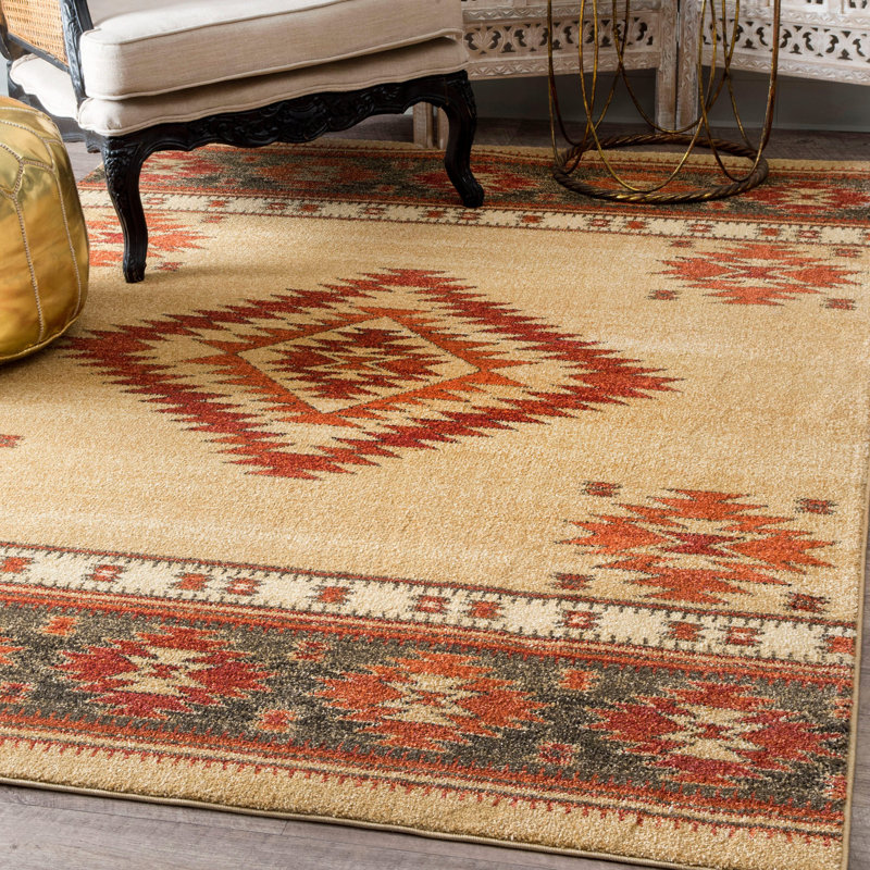 Union Rustic Oswego Beige/Red Area Rug & Reviews Wayfair